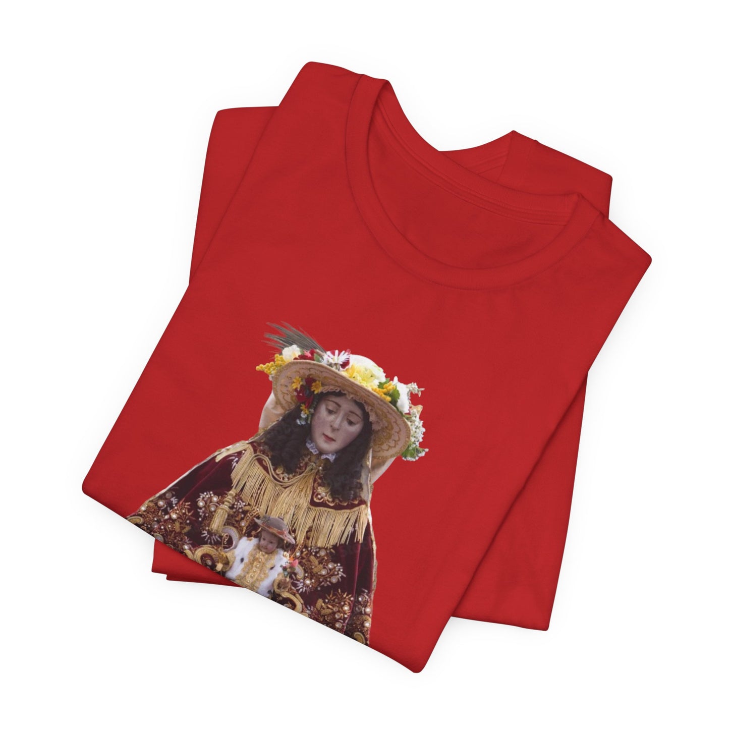 Camiseta manga corta Virgen del Rocío vestida de pastora.