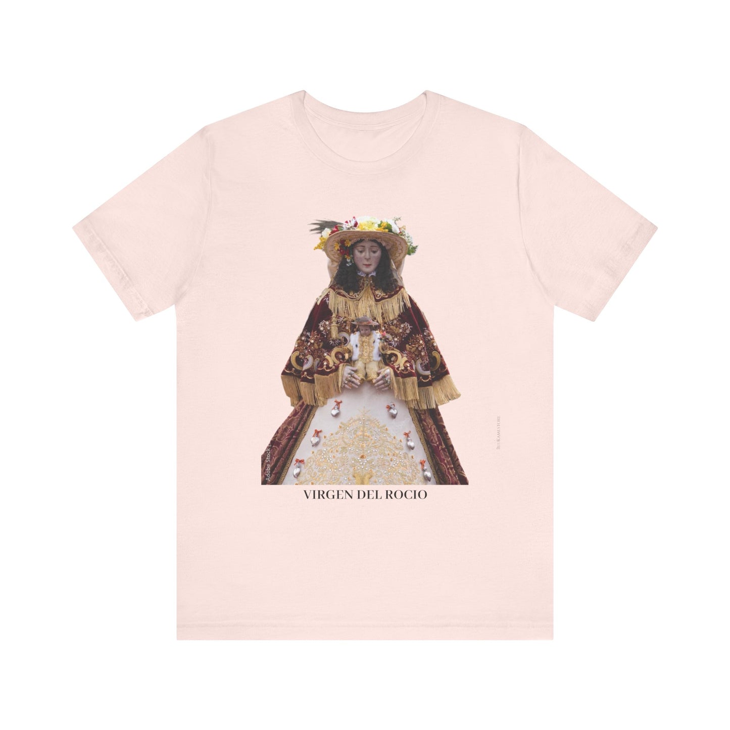 Camiseta manga corta Virgen del Rocío vestida de pastora.