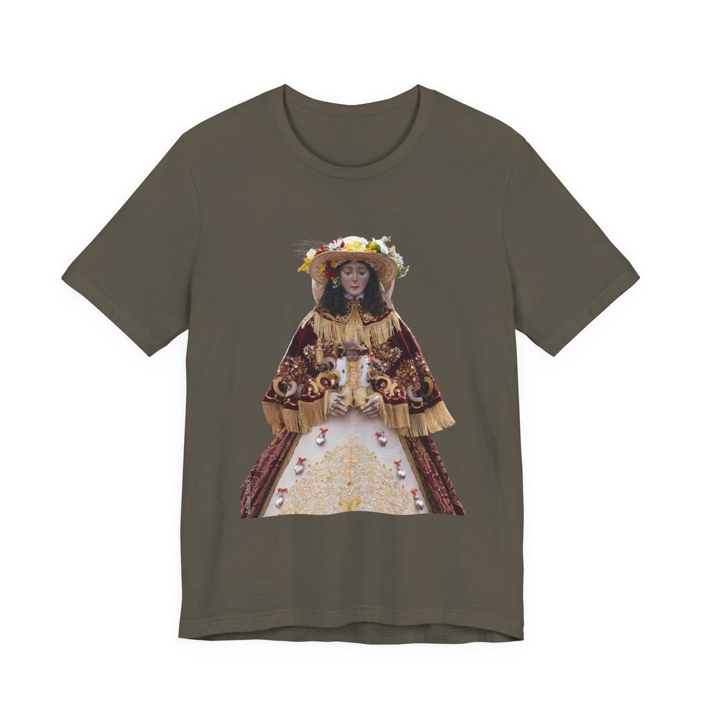 Camiseta manga corta Virgen del Rocío vestida de pastora.