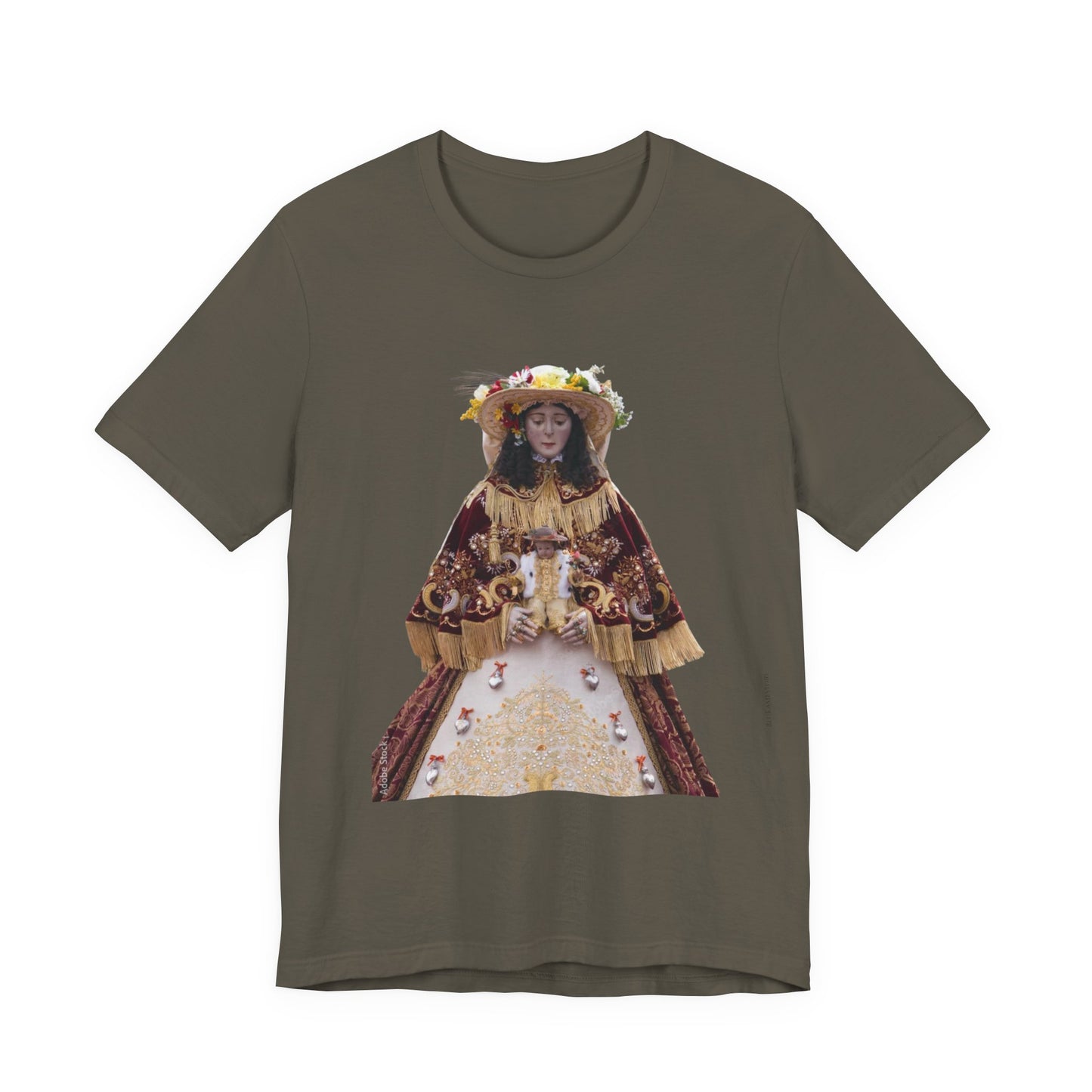 Camiseta manga corta Virgen del Rocío vestida de pastora.