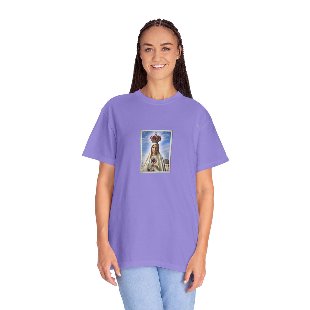 Virgen de Fátima camiseta manga corta unisex.