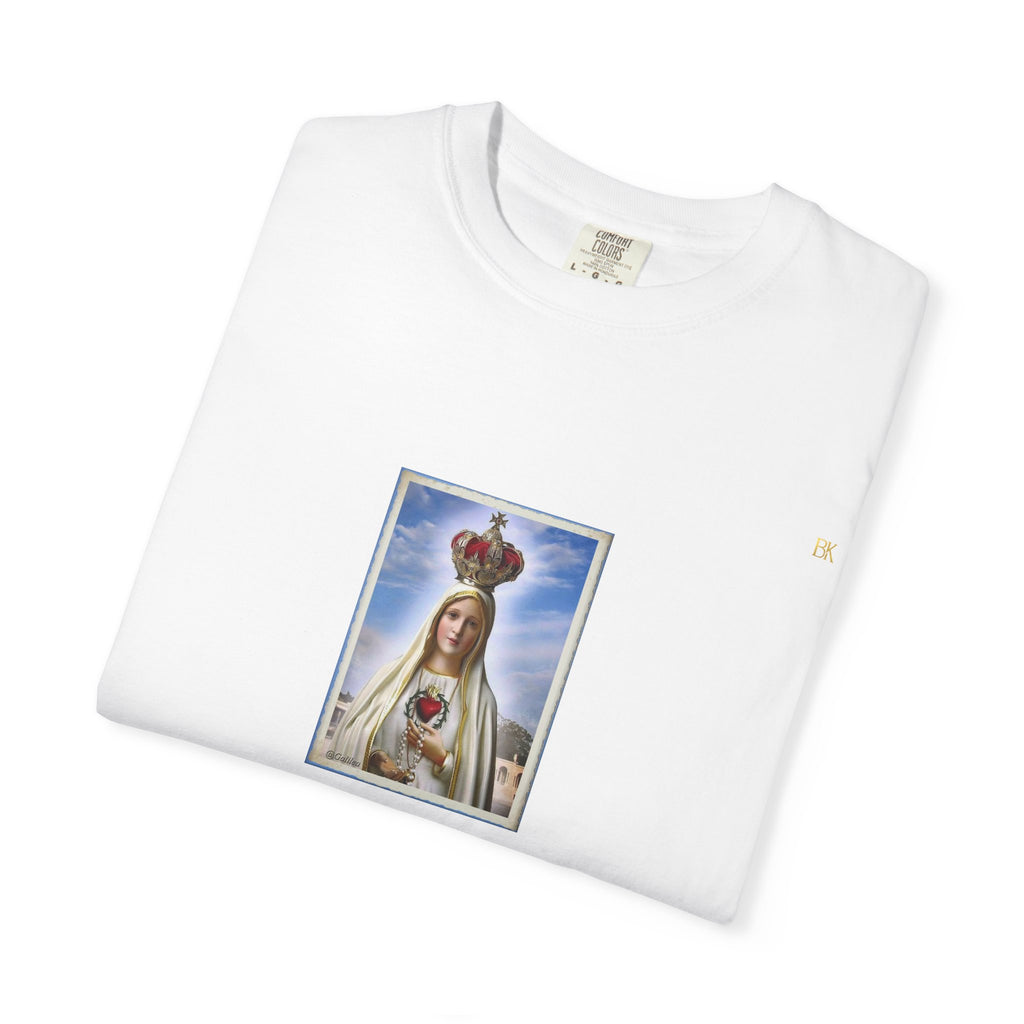 Virgen de Fátima camiseta manga corta unisex.