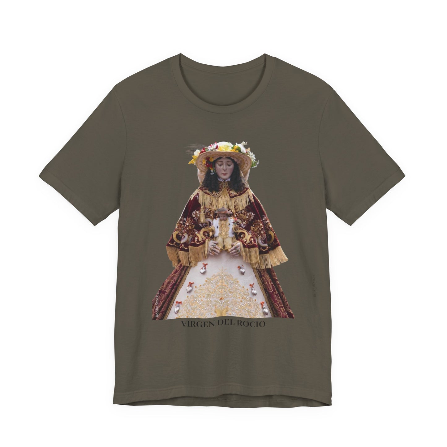 Camiseta manga corta Virgen del Rocío vestida de pastora.