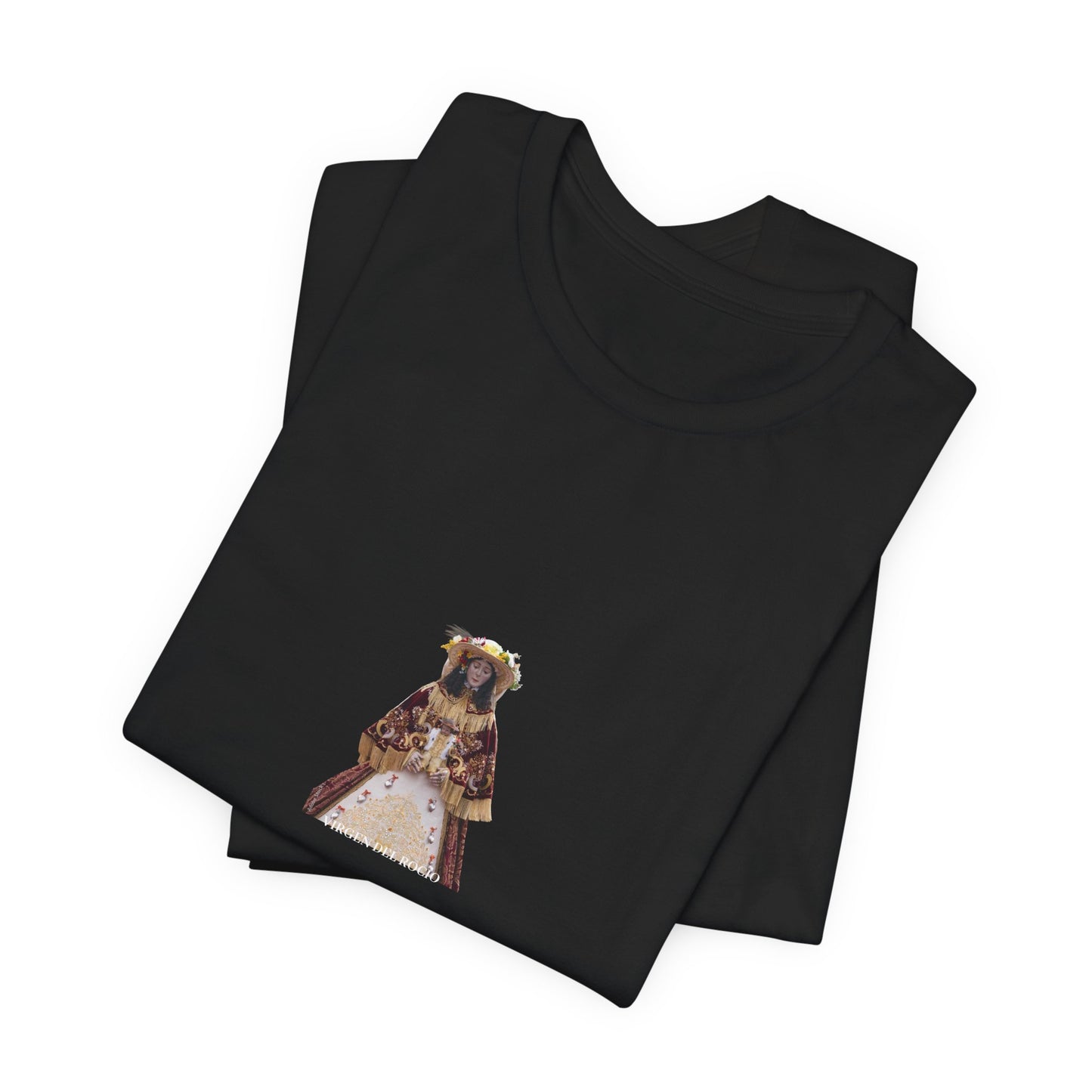 Camiseta manga corta Virgen del Rocío vestida de pastora.