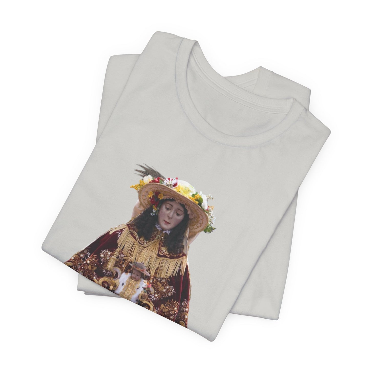 Camiseta manga corta Virgen del Rocío vestida de pastora.