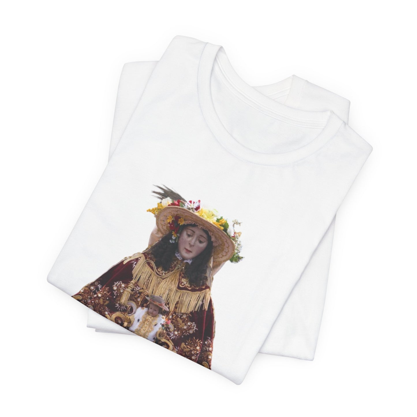 Camiseta manga corta Virgen del Rocío vestida de pastora.