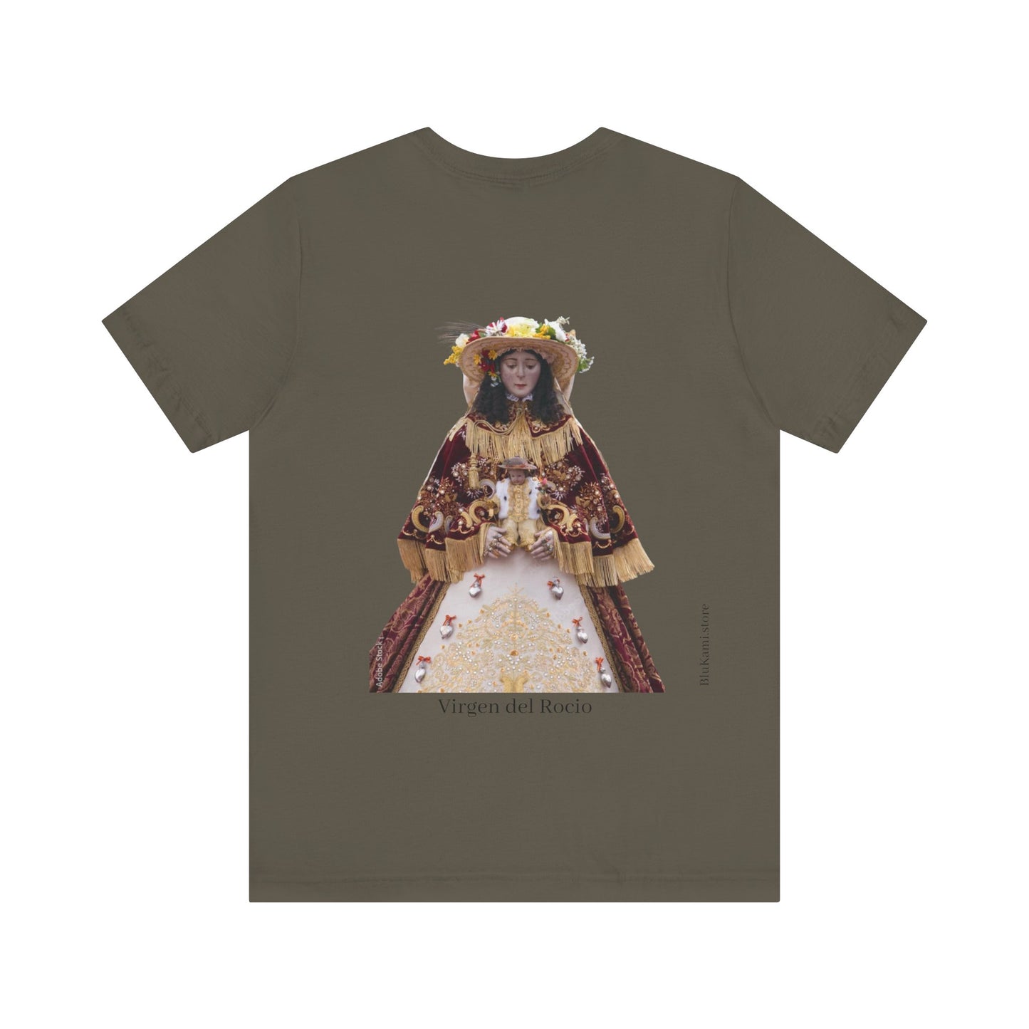 Camiseta manga corta Virgen del Rocío vestida de pastora.