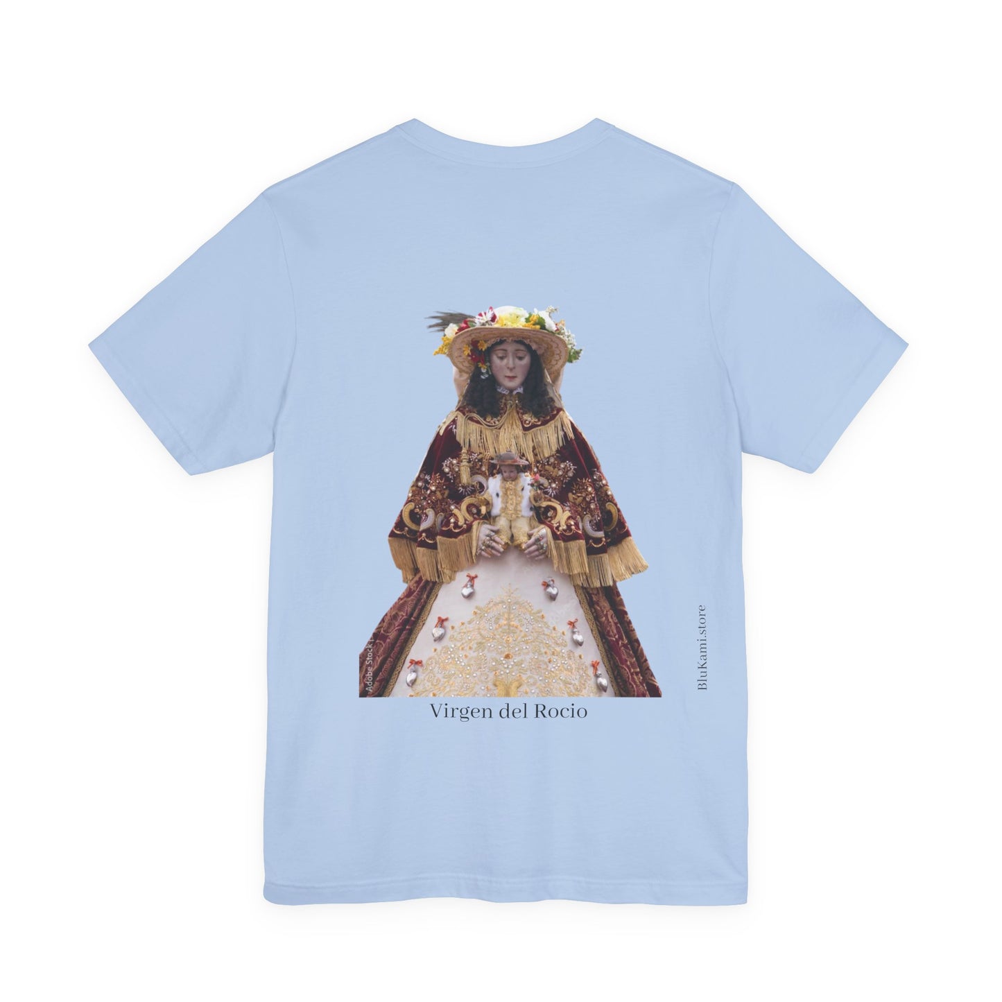 Camiseta manga corta Virgen del Rocío vestida de pastora.