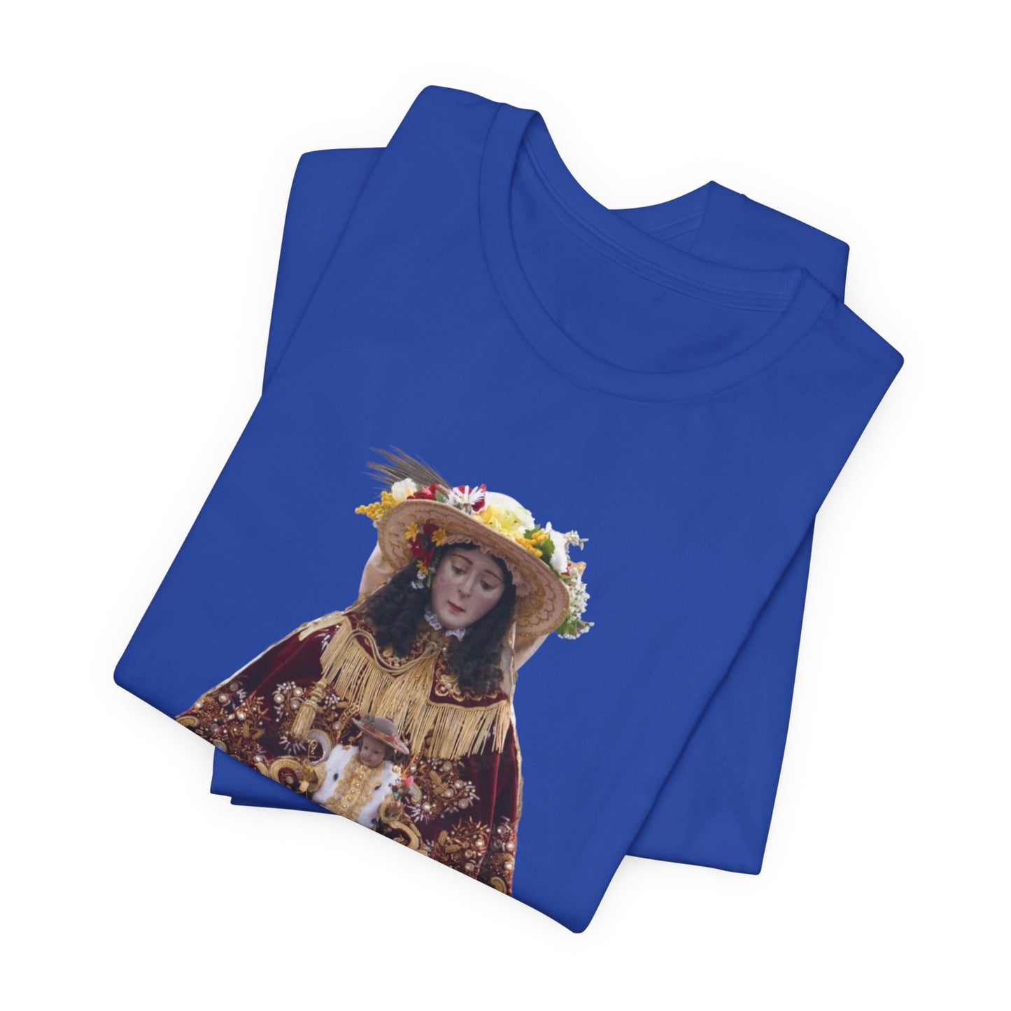 Camiseta manga corta Virgen del Rocío vestida de pastora.