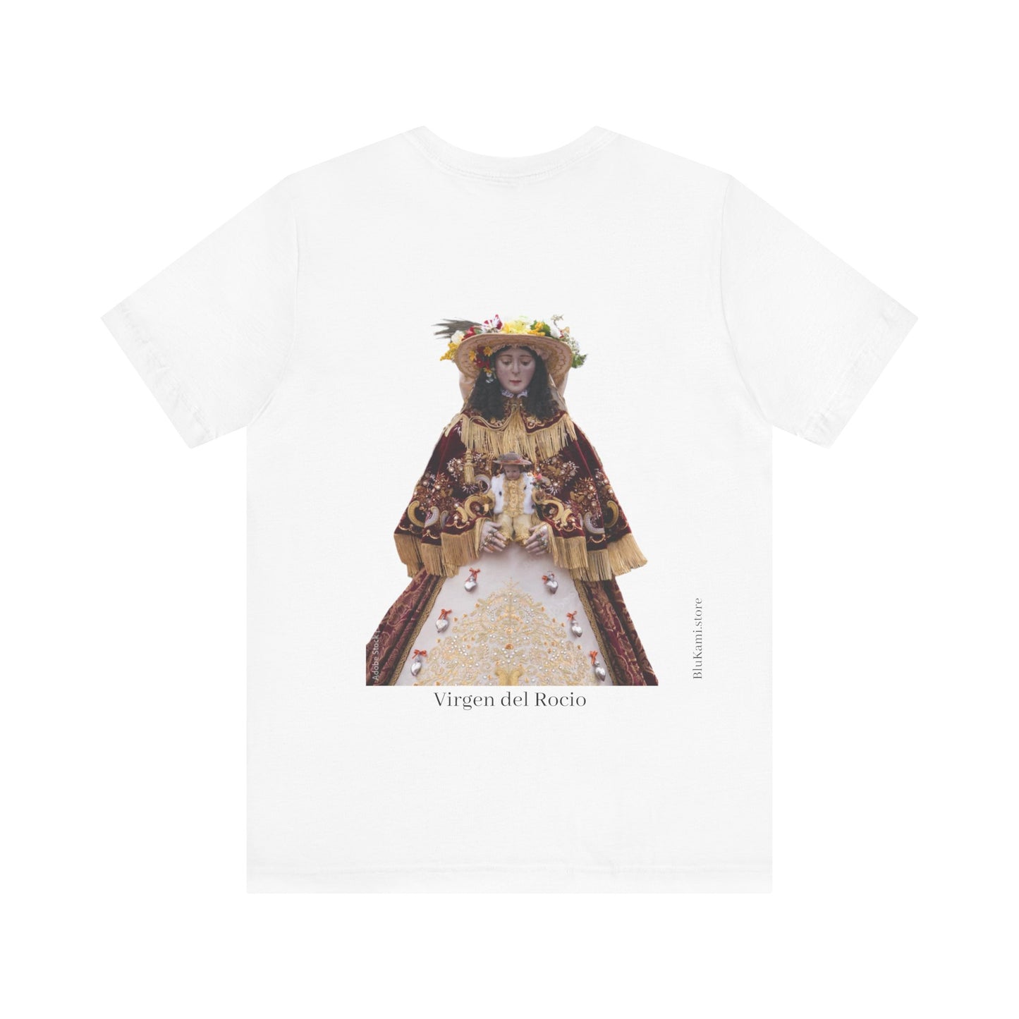Camiseta manga corta Virgen del Rocío vestida de pastora.