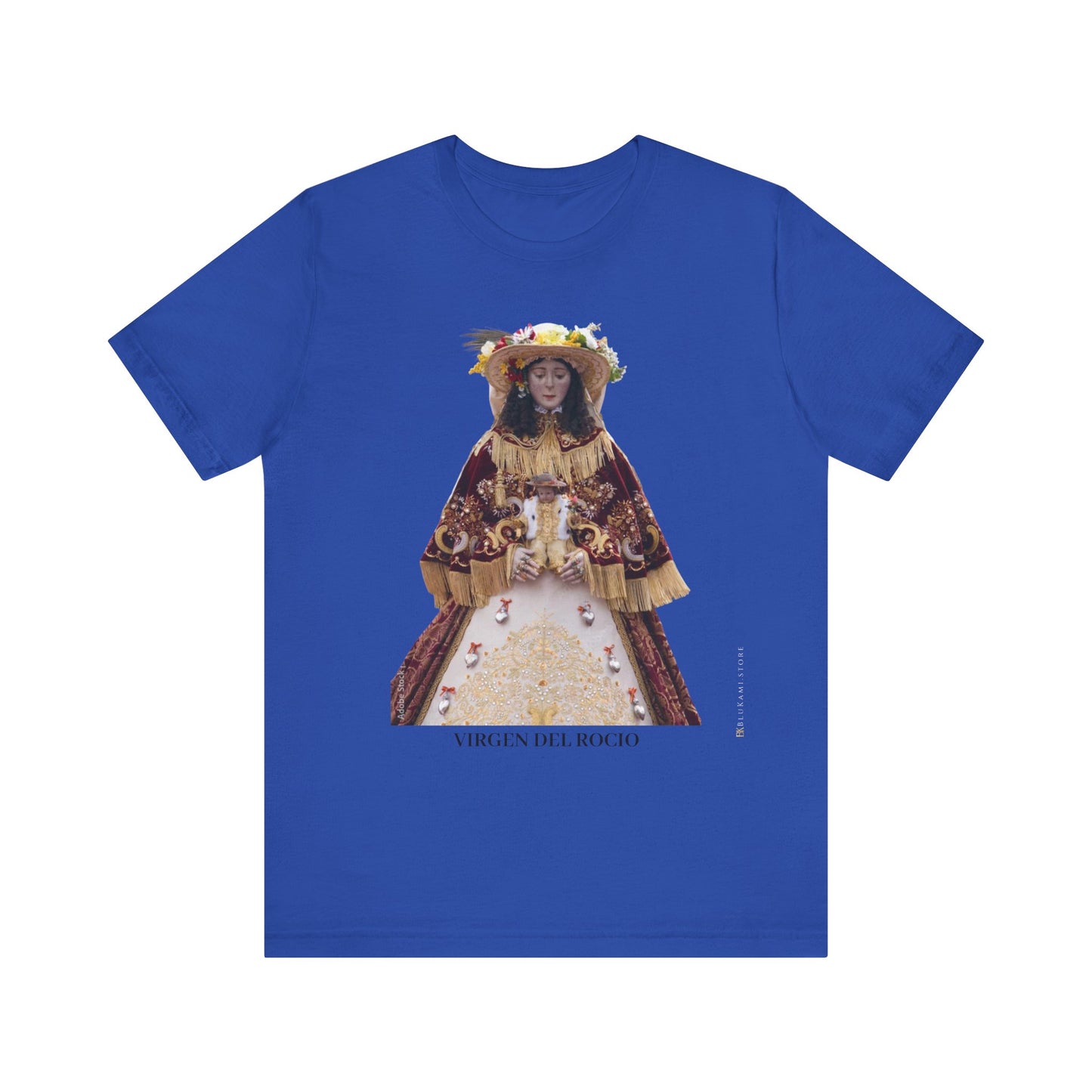 Camiseta manga corta Virgen del Rocío vestida de pastora.
