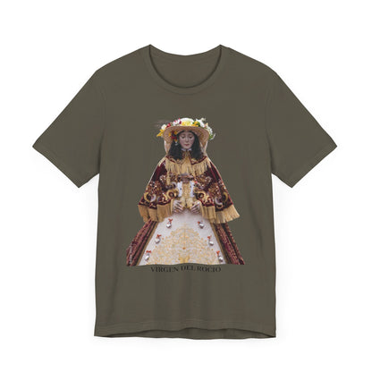 Camiseta manga corta Virgen del Rocío vestida de pastora.