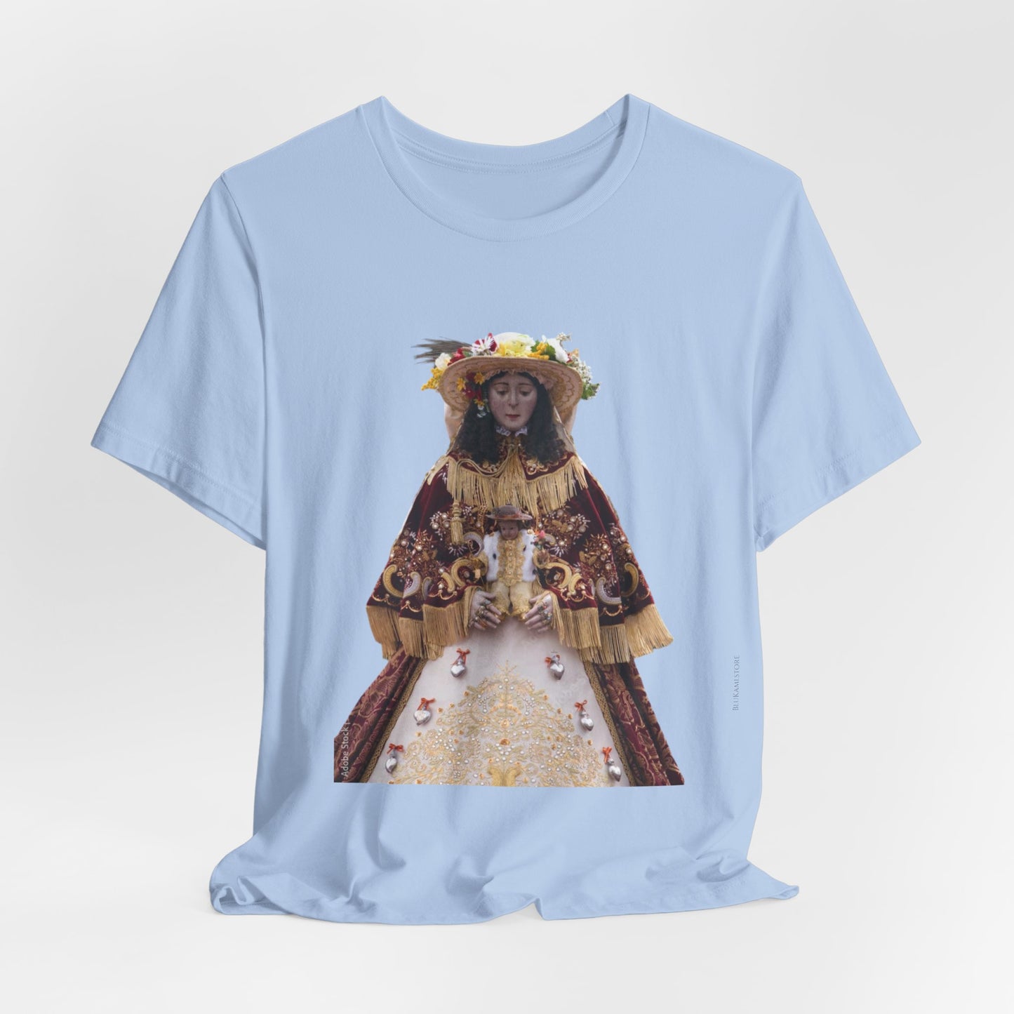 Camiseta manga corta Virgen del Rocío vestida de pastora.