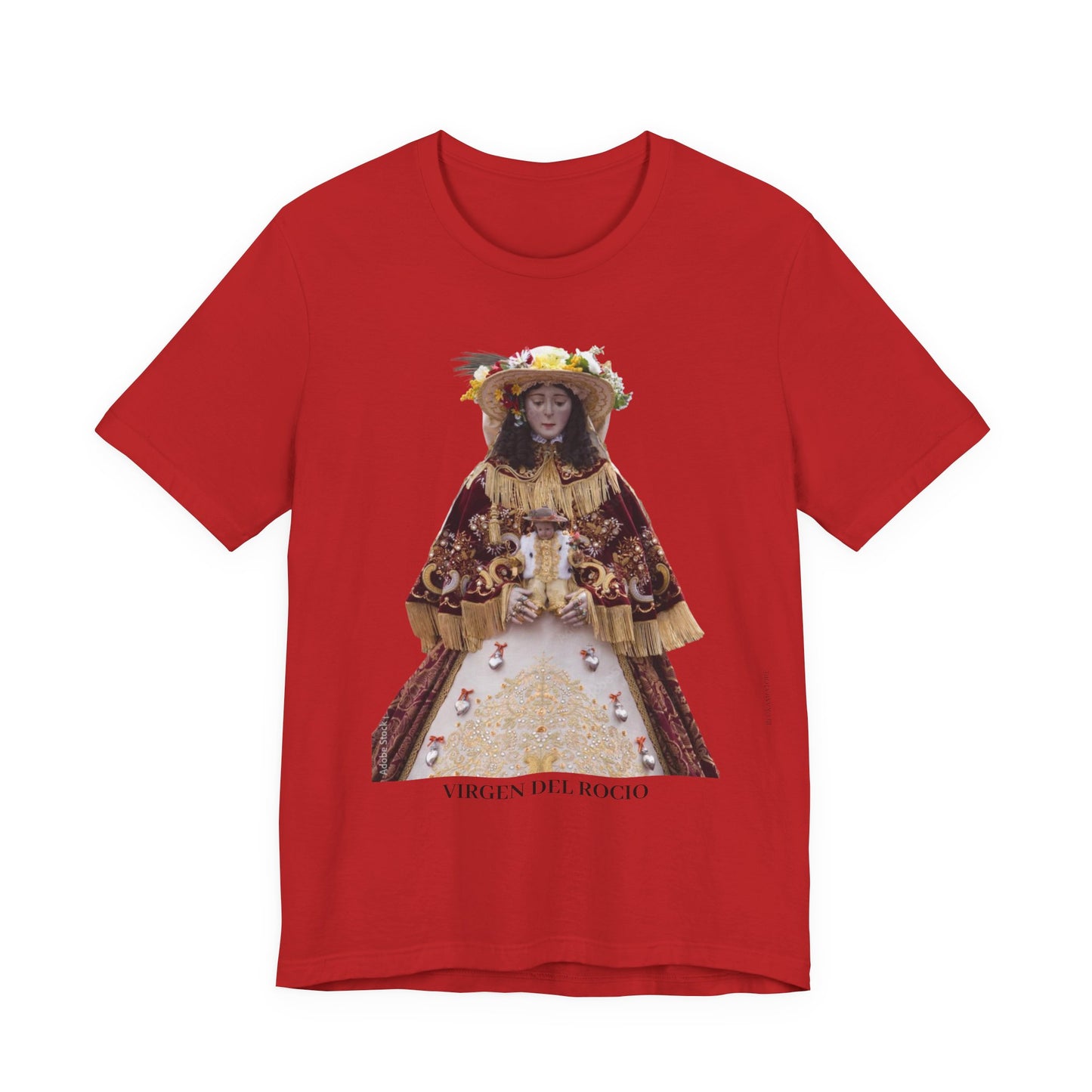 Camiseta manga corta Virgen del Rocío vestida de pastora.