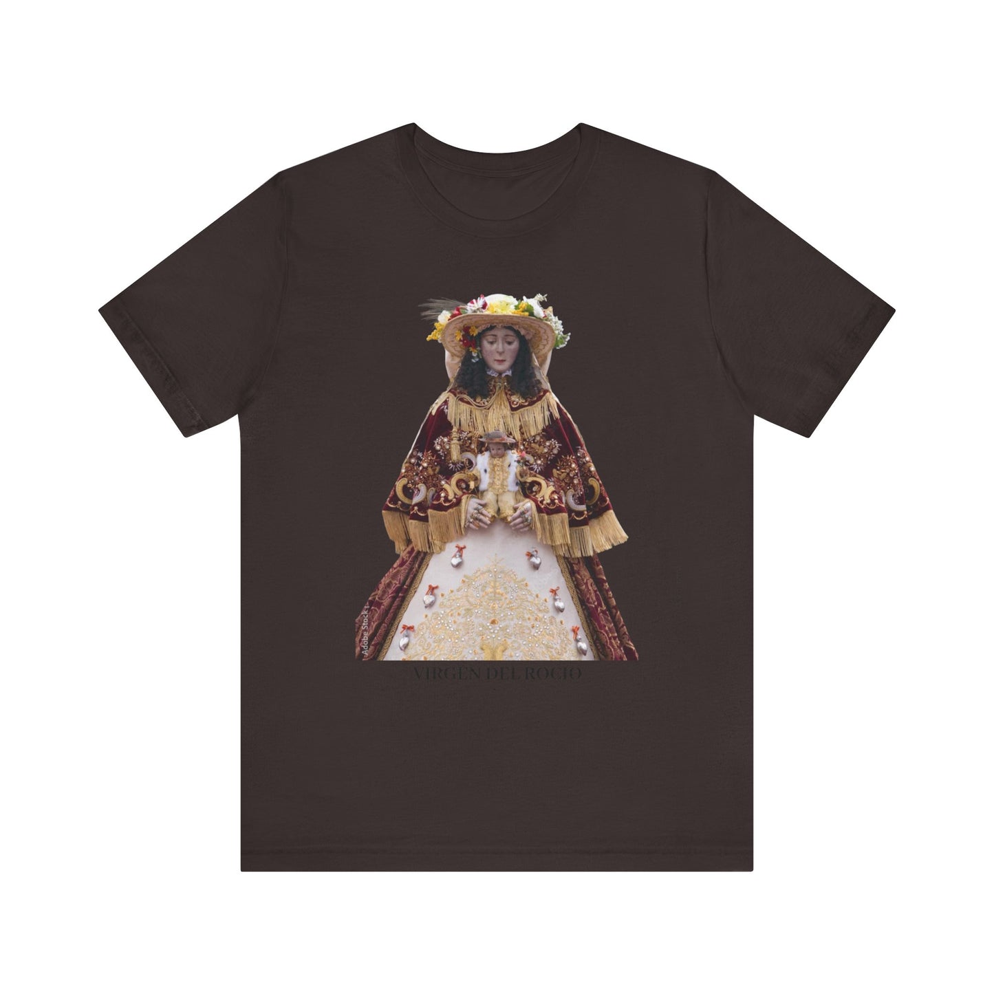 Camiseta manga corta Virgen del Rocío vestida de pastora.