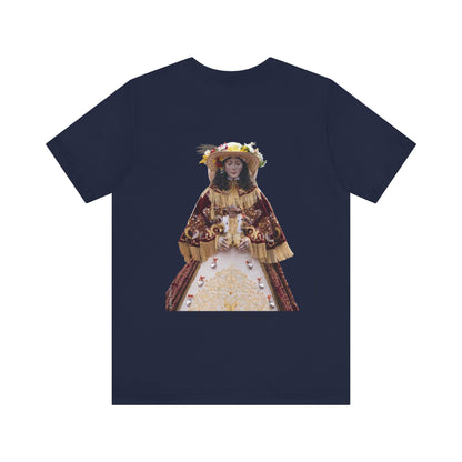 Camiseta manga corta Virgen del Rocío vestida de pastora.