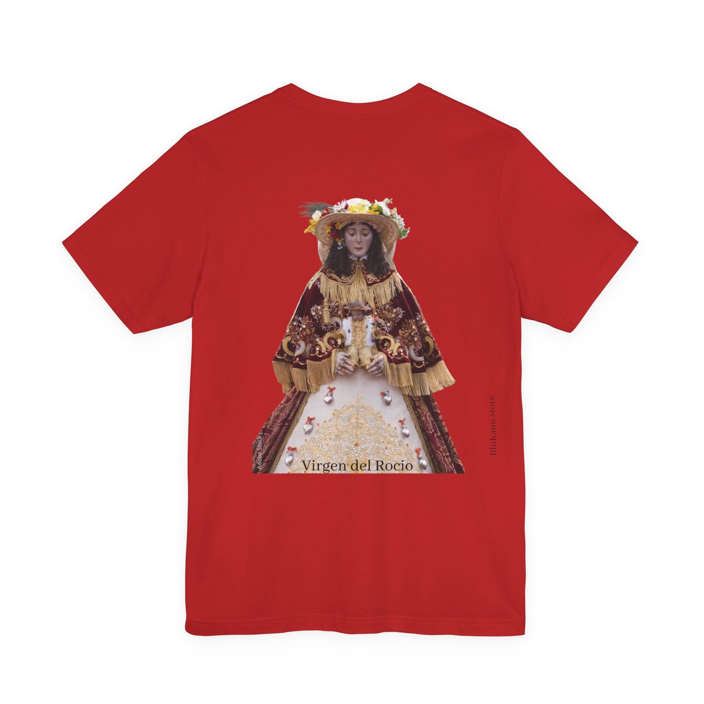Camiseta manga corta Virgen del Rocío vestida de pastora.