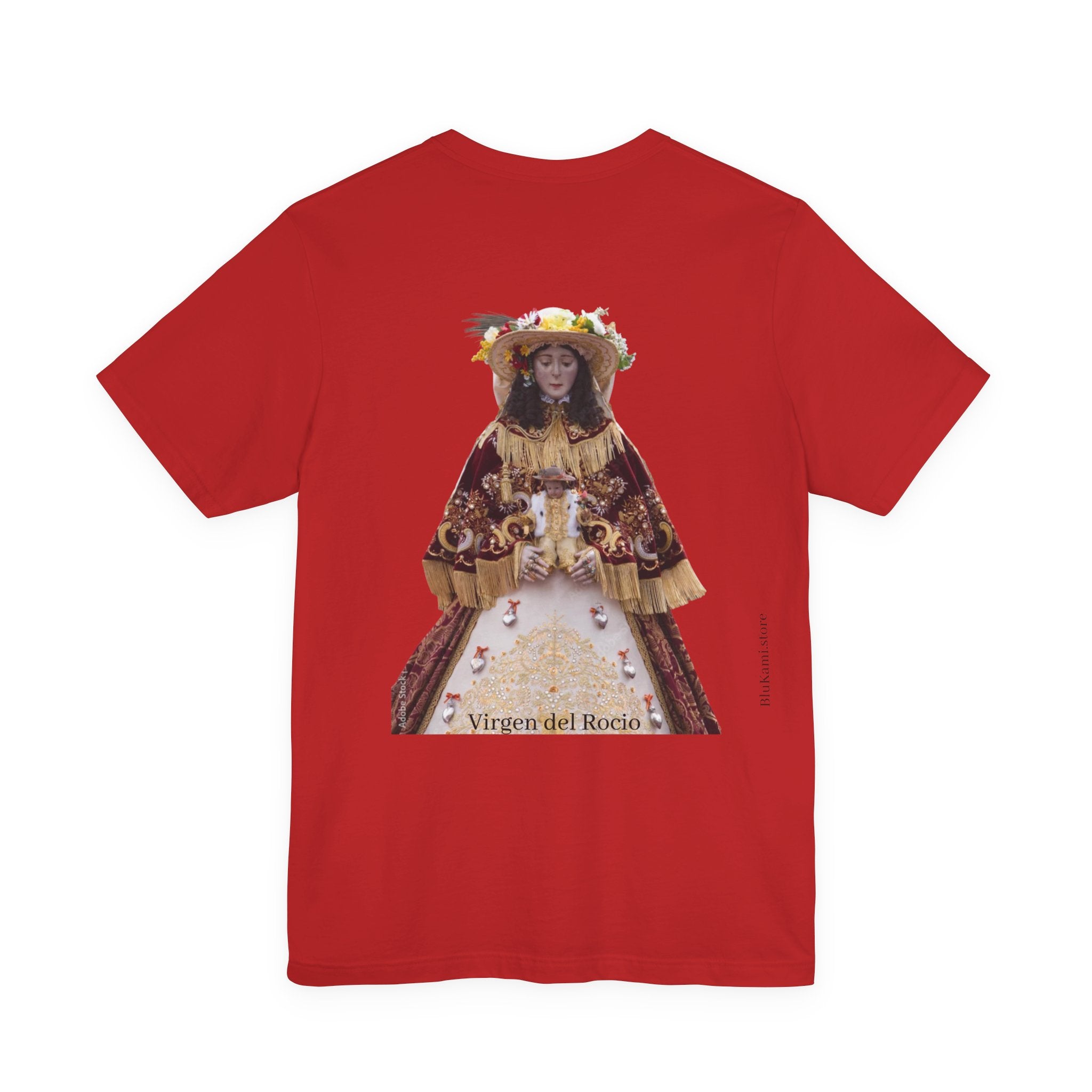 Camiseta manga corta Virgen del Rocío vestida de pastora.