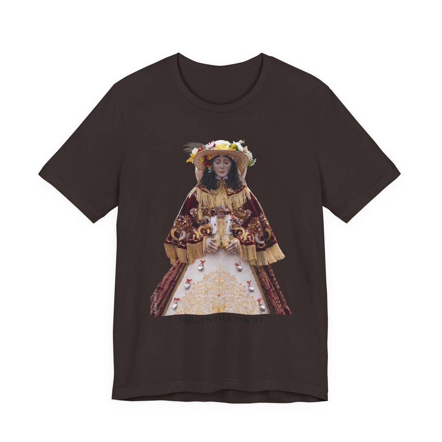 Camiseta manga corta Virgen del Rocío vestida de pastora.