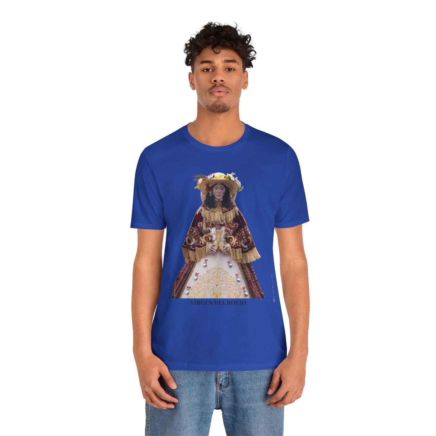 Camiseta manga corta Virgen del Rocío vestida de pastora.
