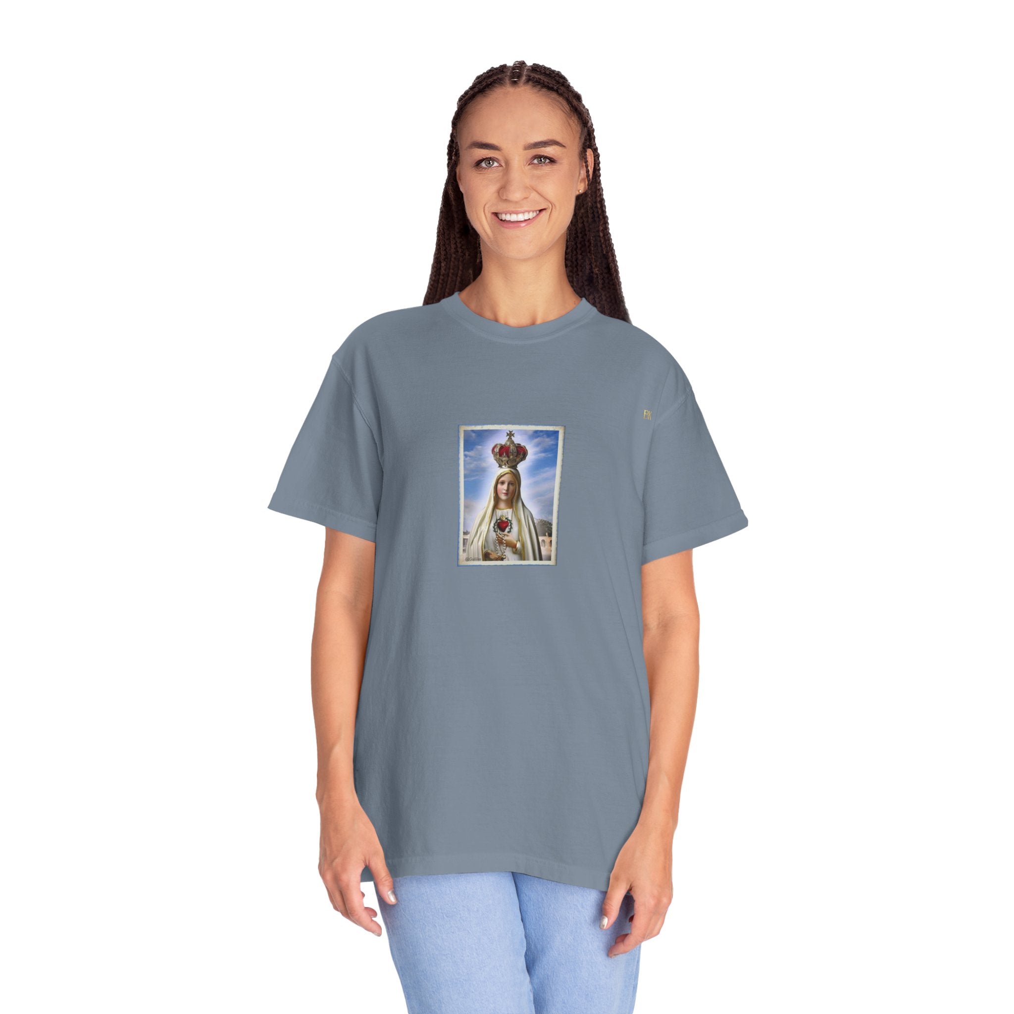 Virgen de Fátima camiseta manga corta unisex.