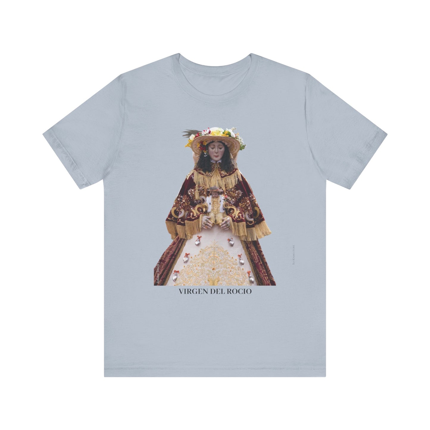 Camiseta manga corta Virgen del Rocío vestida de pastora.